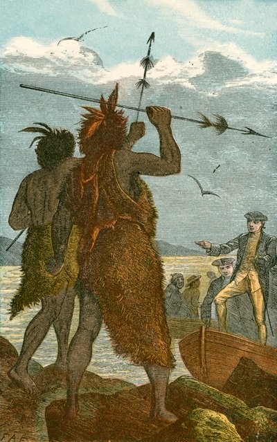 Two Natives Dispute Captain Cook